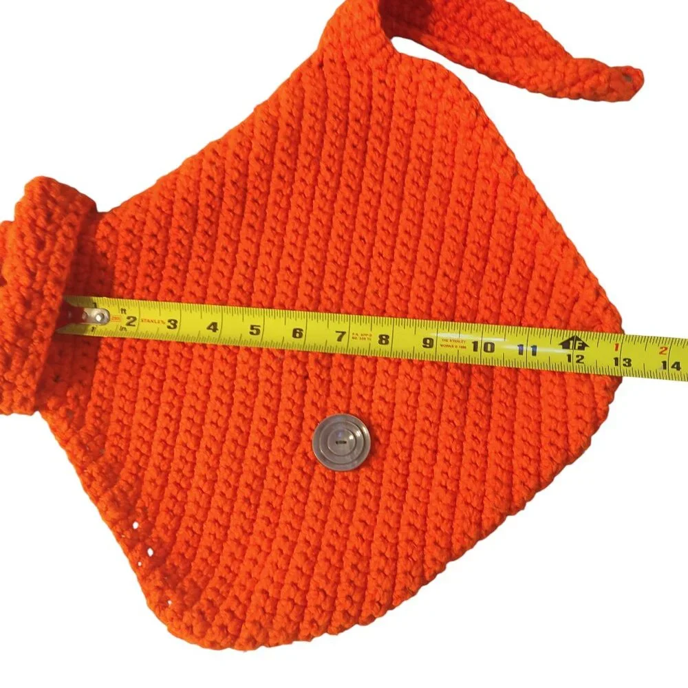 Homemade/Handmade Crocheted Orange Dog Sweater Large